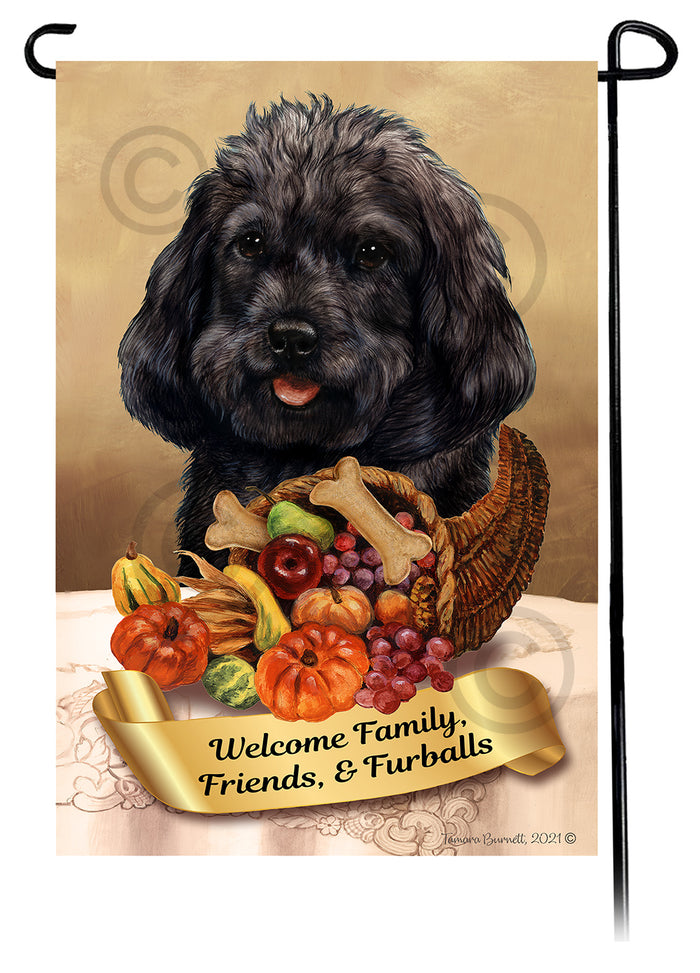 Cockapoo Thanksgiving Garden Flags