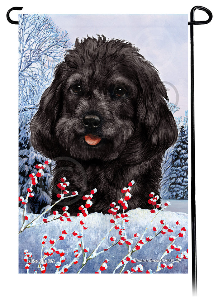 Cockapoo Winterberries Garden Flags