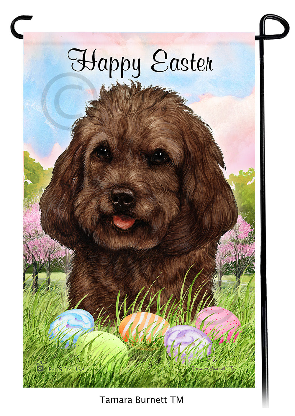 Cockapoo Happy Easter - Garden Flag