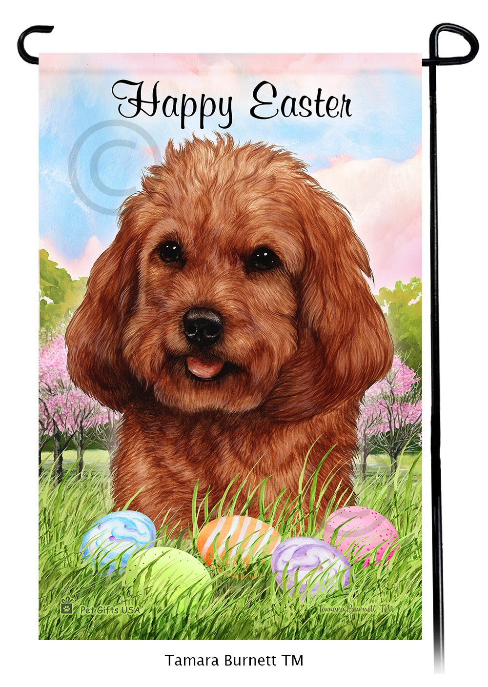 Cockapoo Happy Easter - Garden Flag