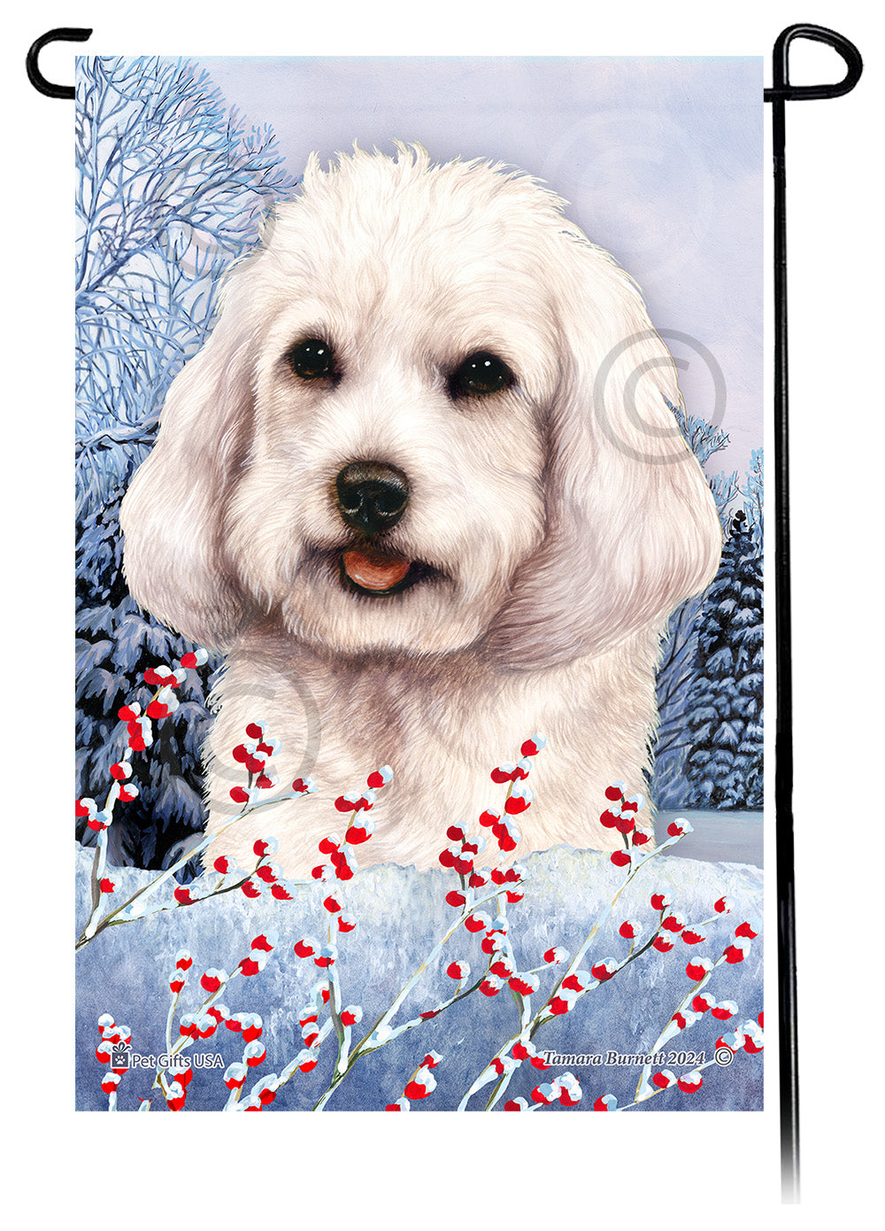 Cockapoo Winterberries - Garden Flag