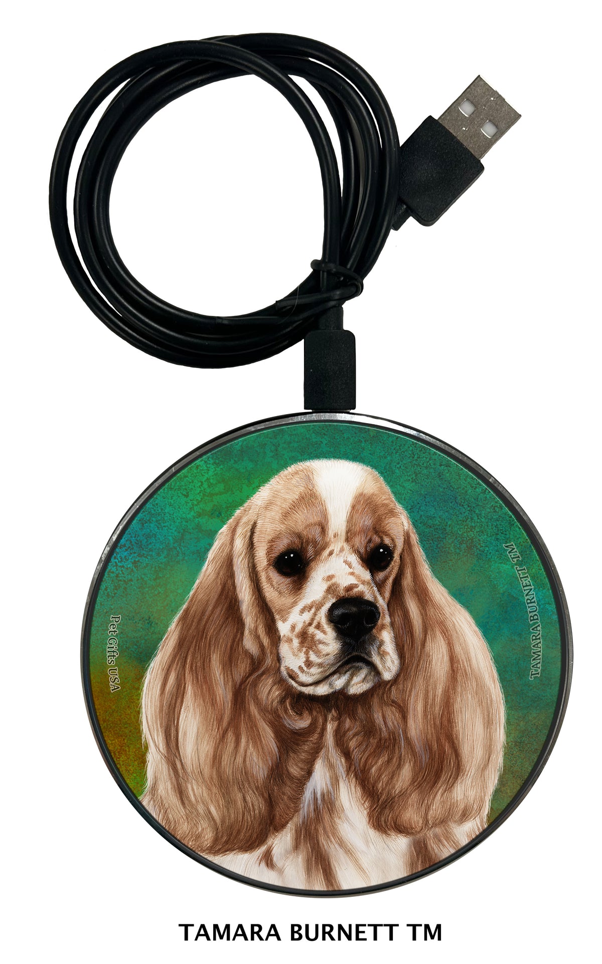 Cocker Spaniel Buff Parti Zoomies Wireless Charger