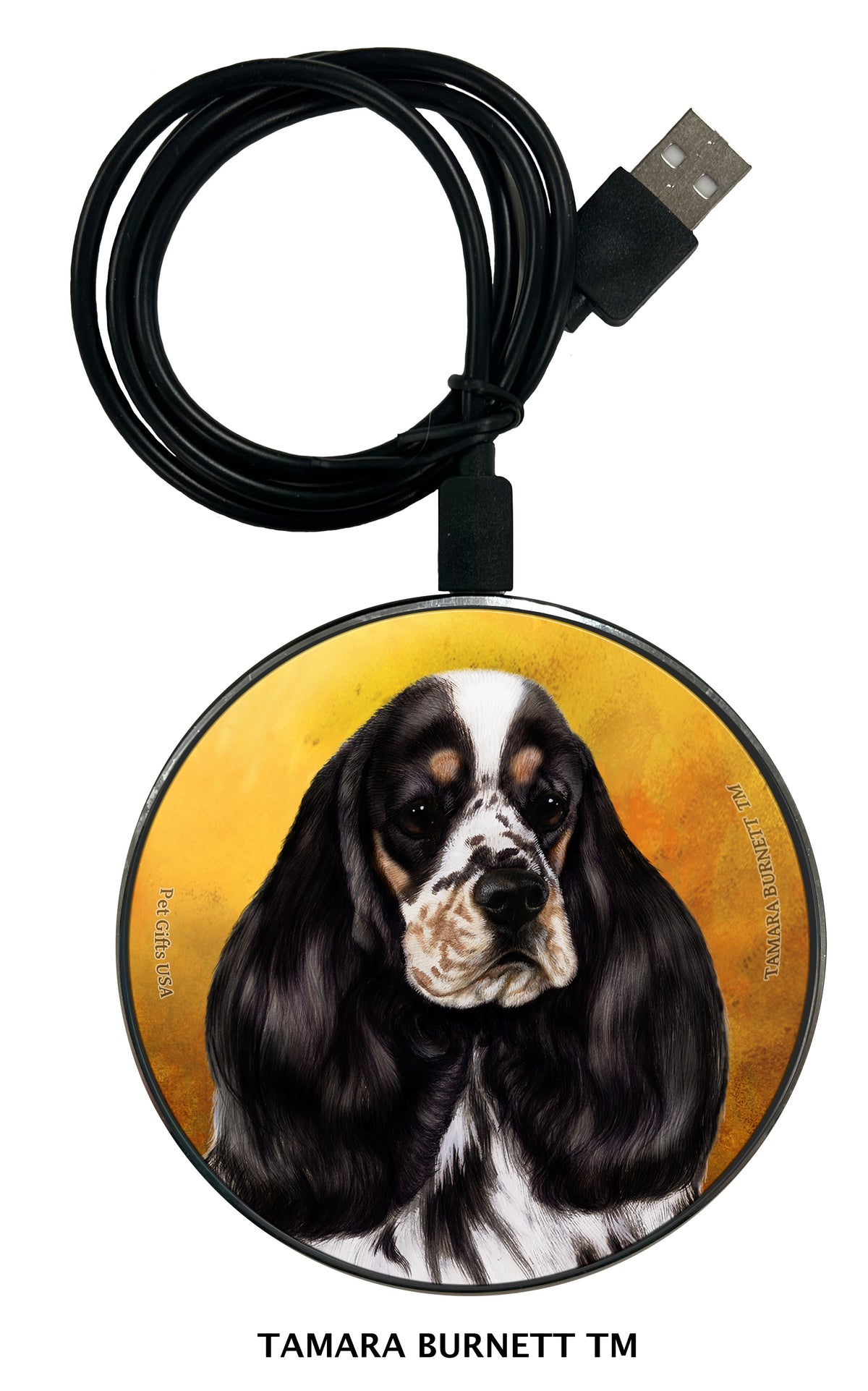 Cocker Spaniel Tri-Color Parti Zoomies Wireless Charger