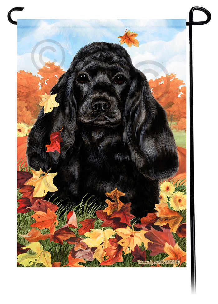 Cocker Spaniel Falling Leaves Garden Flags