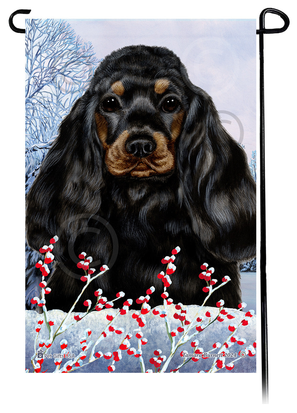 Cocker Spaniel Winterberries - Garden Flag