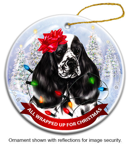 Cocker Spaniel Parti Black and White Ornament