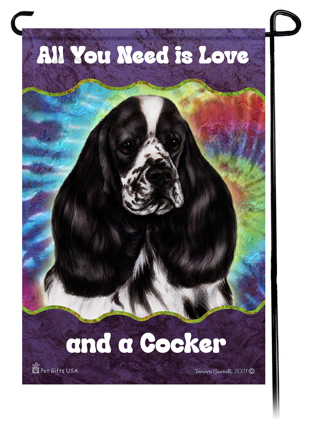 Cocker Spaniel All You Need Is Love Garden Flag