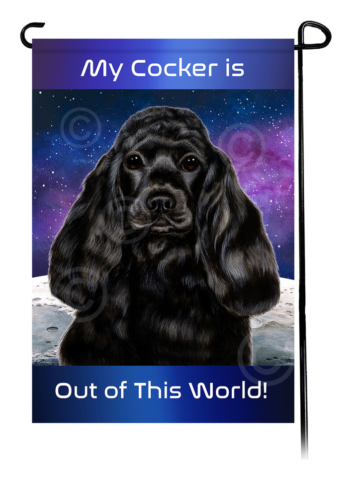 English Cocker Spaniel Out Of This World Garden Flags