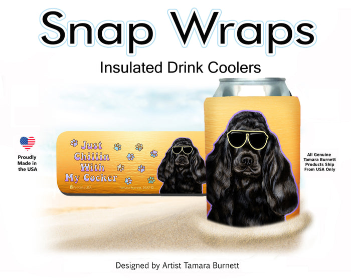 Cocker Spaniel Black Snap Wrap Cozy