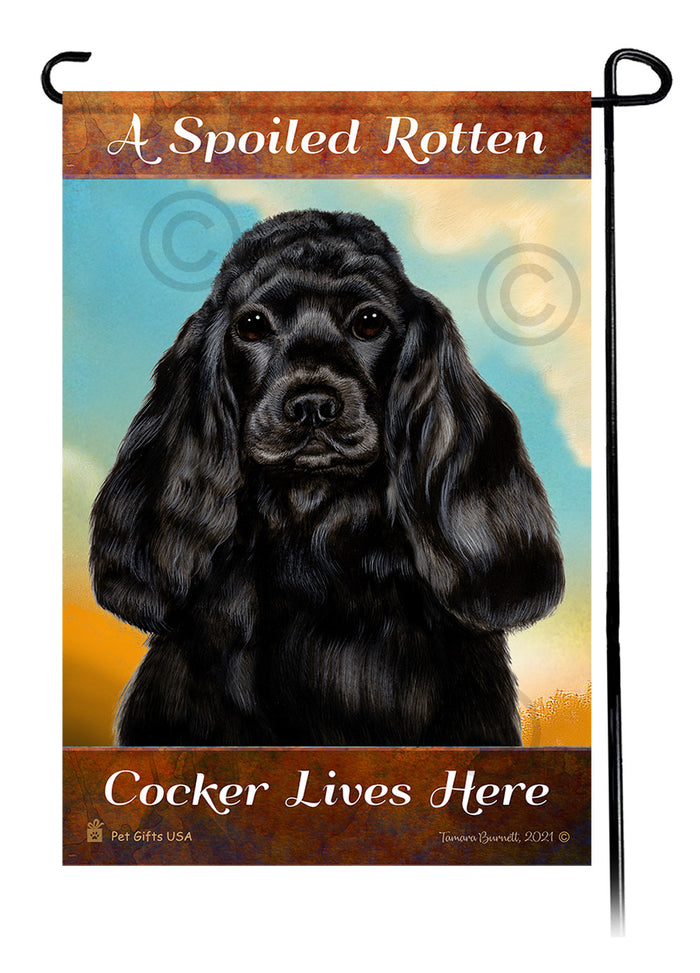 Cocker Spaniel Spoiled Rotten Garden Flags