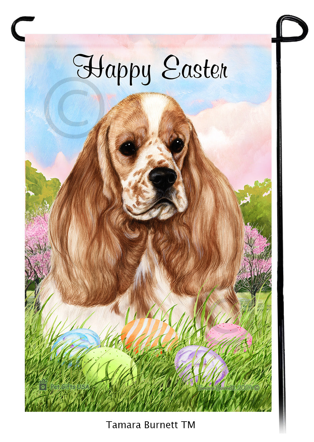 Cocker Spaniel Happy Easter - Garden Flag