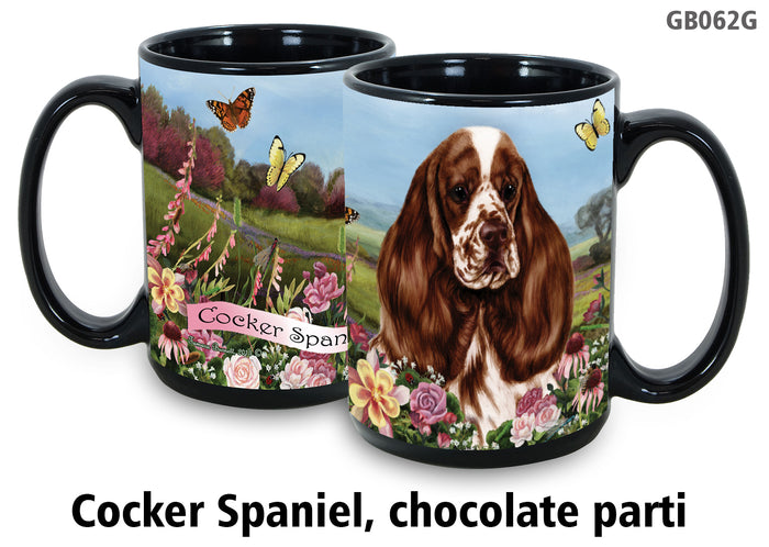 Cocker Spaniel Chocolate Parti - Garden Party Fun Mug 15 oz