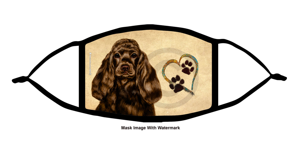 Cocker Spaniel (Chocolate  Parti) Face Mask