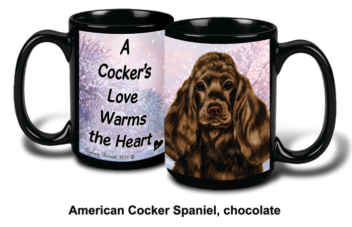 Cocker Spaniel Chocolate Winter Mug 15 oz