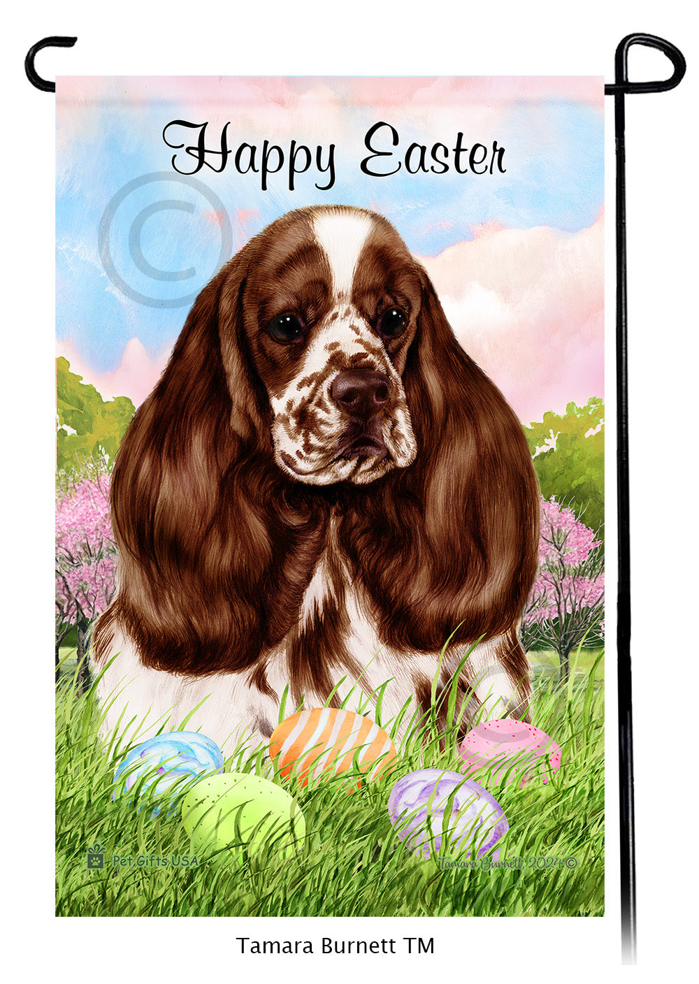 Cocker Spaniel Happy Easter - Garden Flag