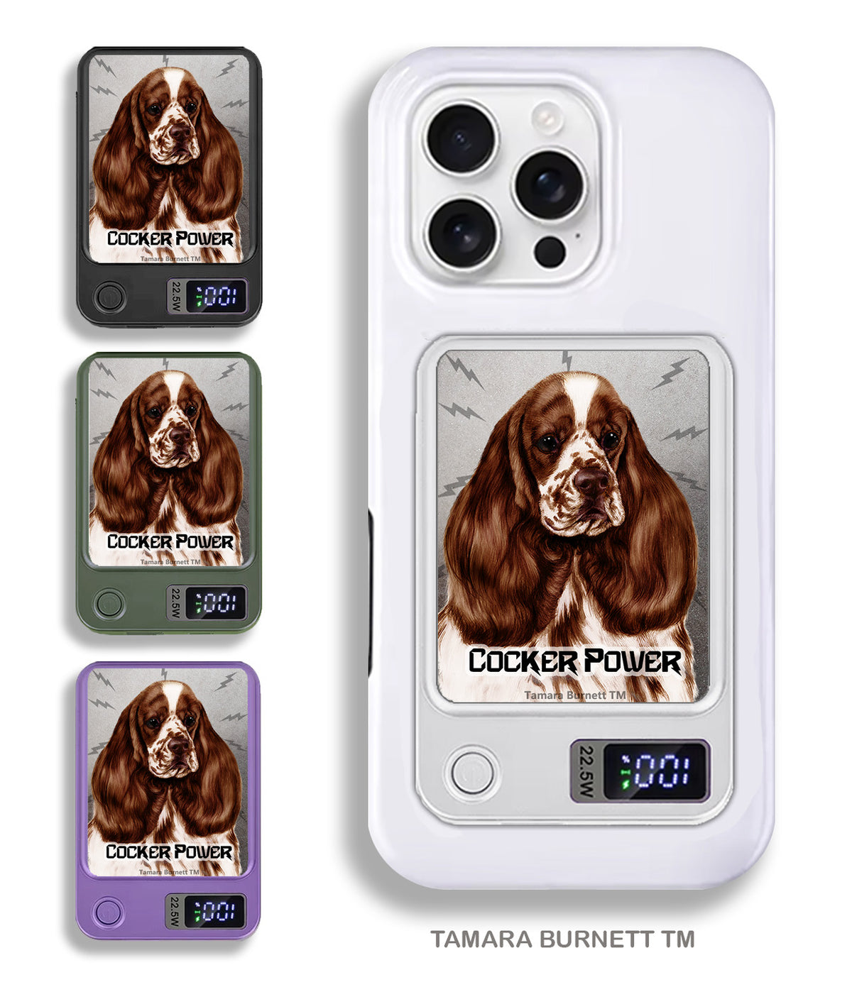Cocker Spaniel Chocolate Parti Phone Bank Wireless Charger