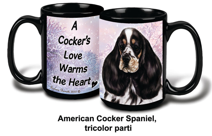 Cocker Spaniel Tri Parti Winter Mug 15 oz