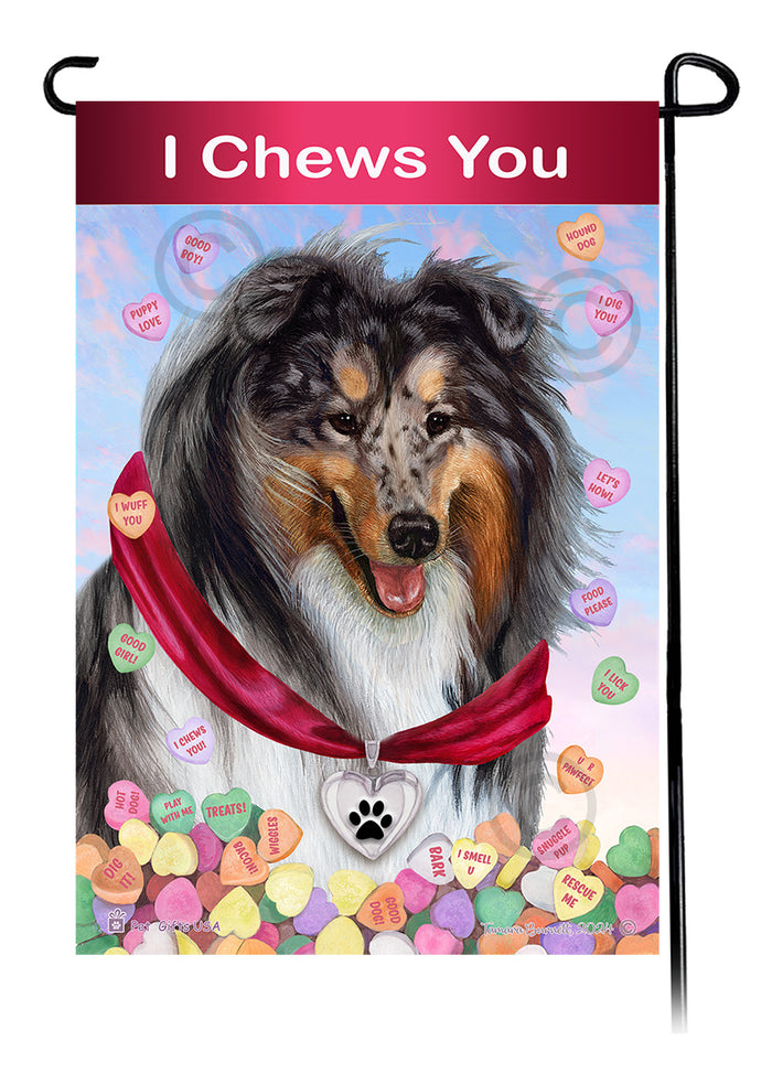 Collie Valentine Sweetheart Garden Flags