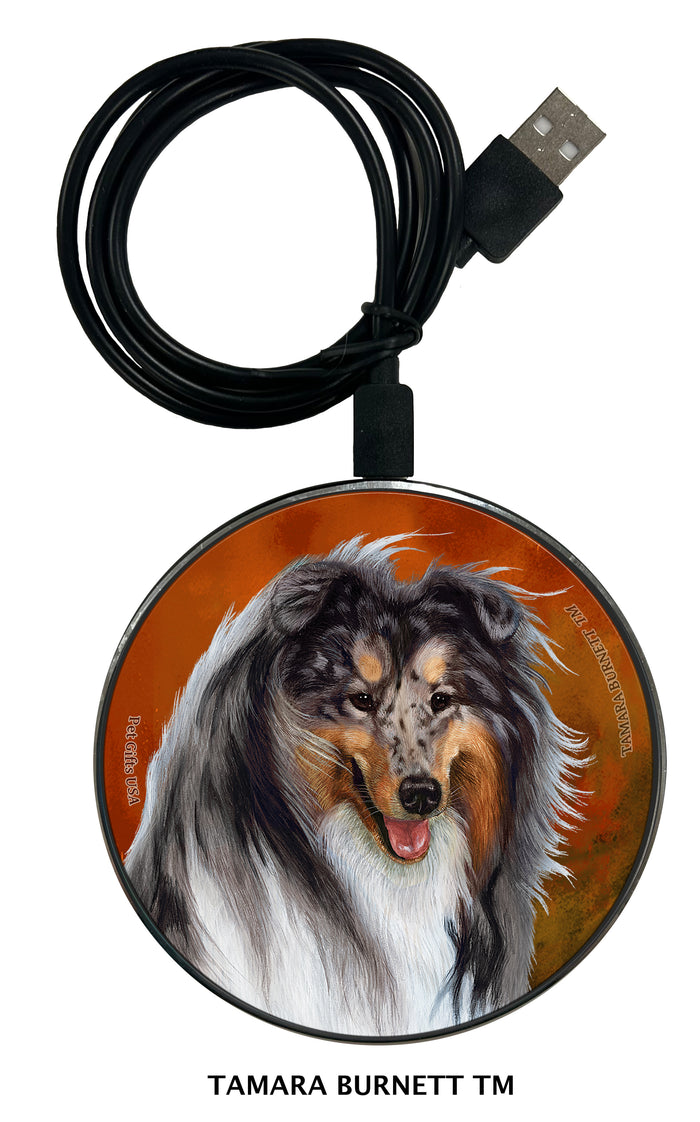 Collie Blue Merle Zoomies Wireless Charger