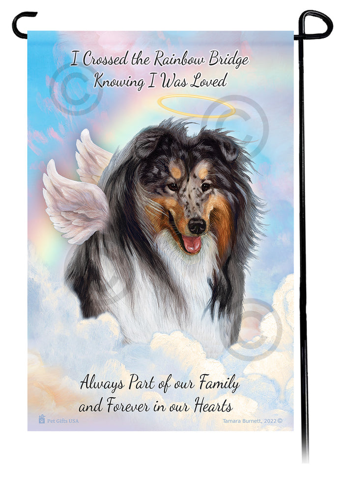 Blue & White Shorthair Cat Memorial Garden Flags