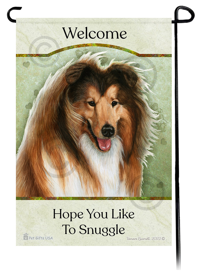 Collie Hope You Like To Snuggle Garden Flags