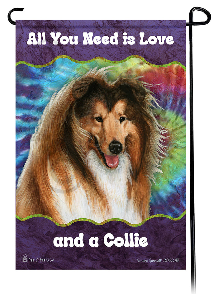 Collie All You Need Is Love Garden Flags