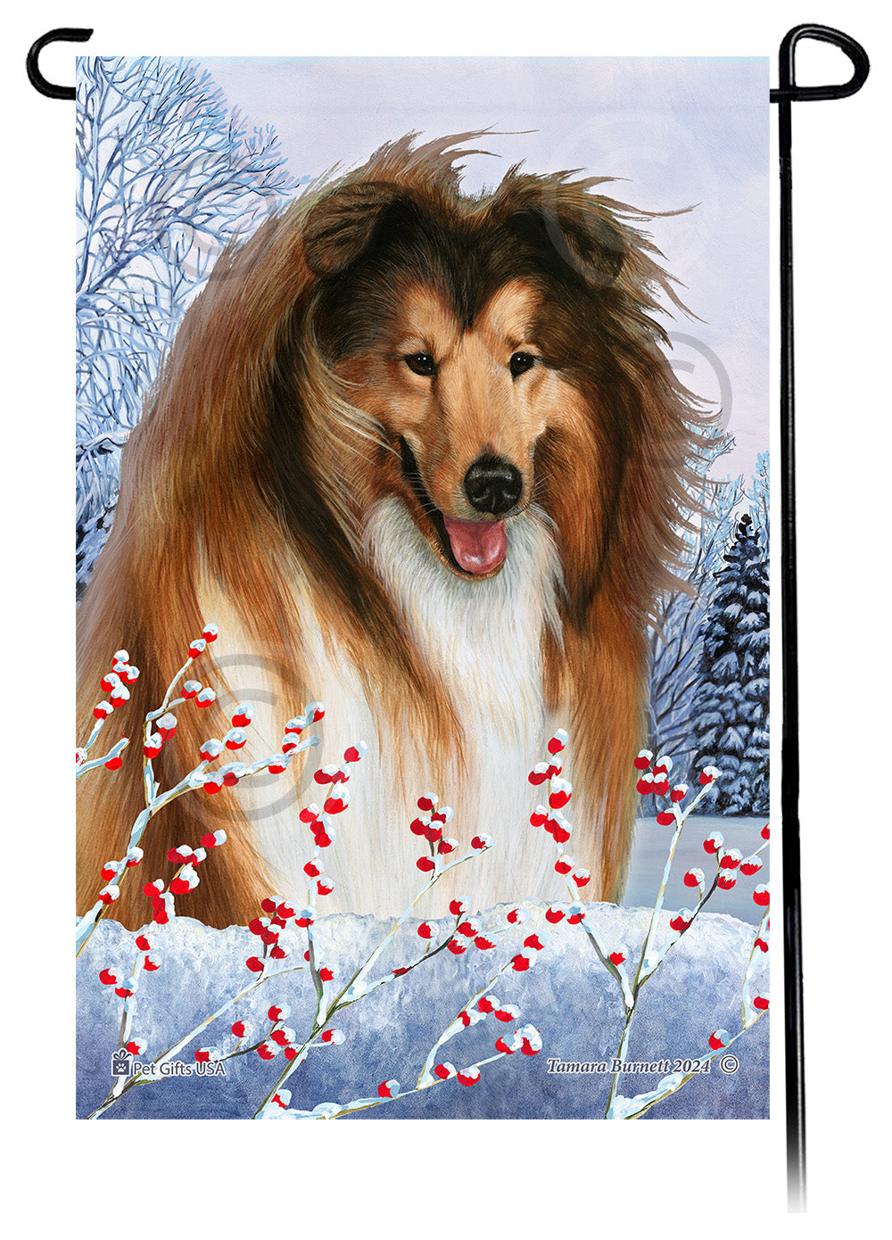 Collie Winterberries - Garden Flag
