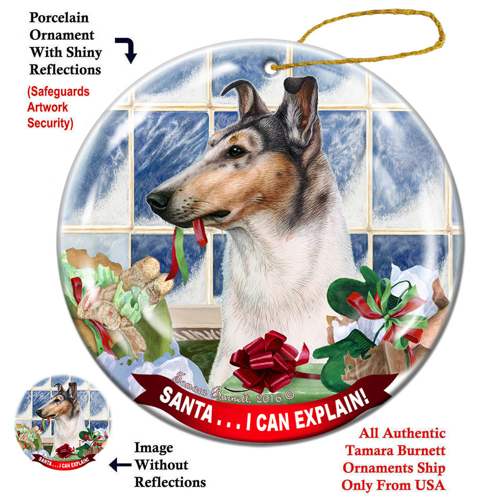 Smooth Collie - Santa I Can Explain Ornament