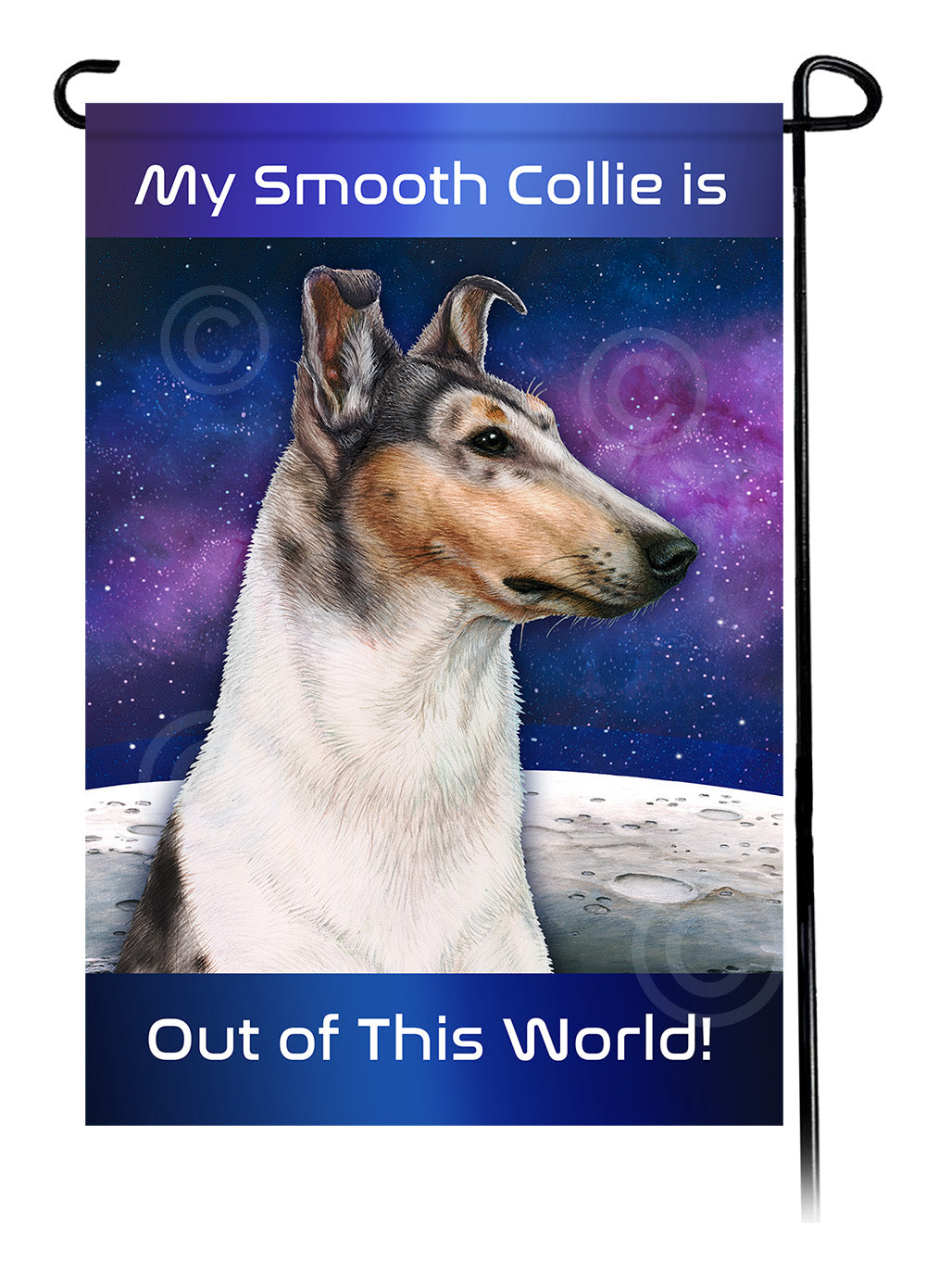 Smooth Collie Out Of This World Garden Flags