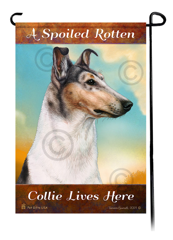Smooth Collie Spoiled Rotten Garden Flags