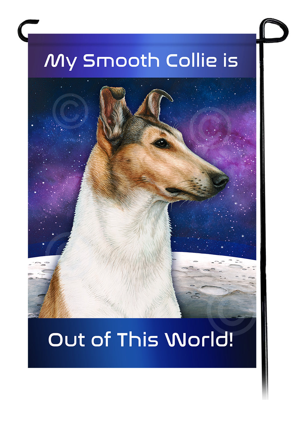Smooth Collie Out Of This World - Garden Flag