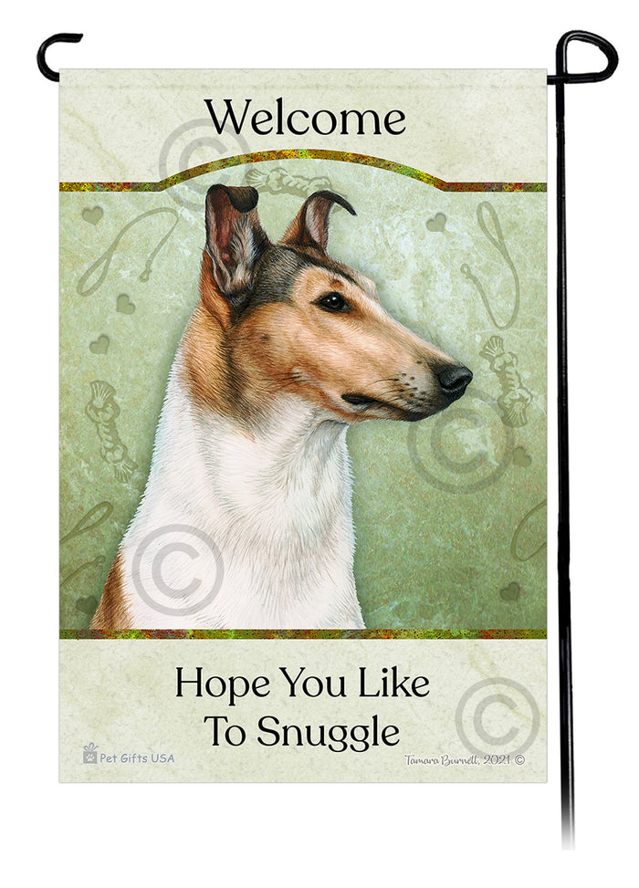 Smooth Collie Hope You Like To Snuggle Garden Flags