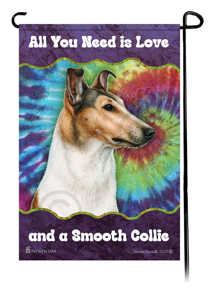 Smooth Collie All You Need Is Love Garden Flags