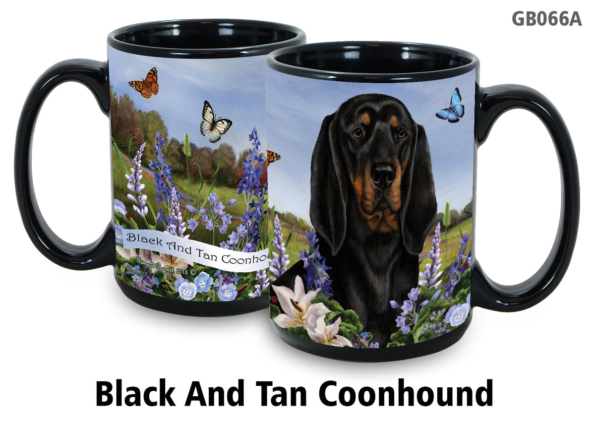 Coonhound Black & Tan - Garden Party Fun Mug 15 oz