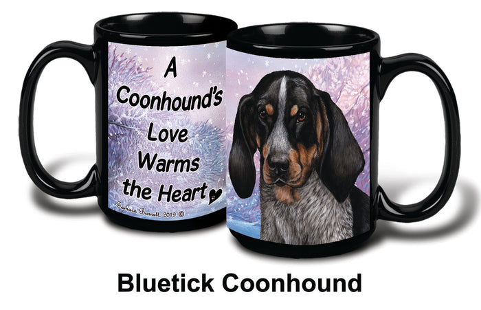 Coonhound Blue tick Winter Mug 15 oz