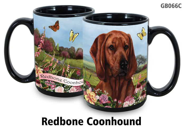 Coonhound Redbone - Garden Party Fun Mug 15 oz