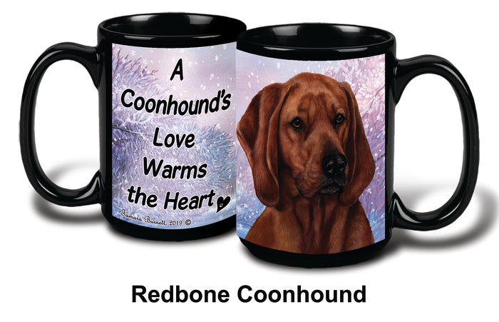 Coonhound Redbone Winter Mug 15 oz