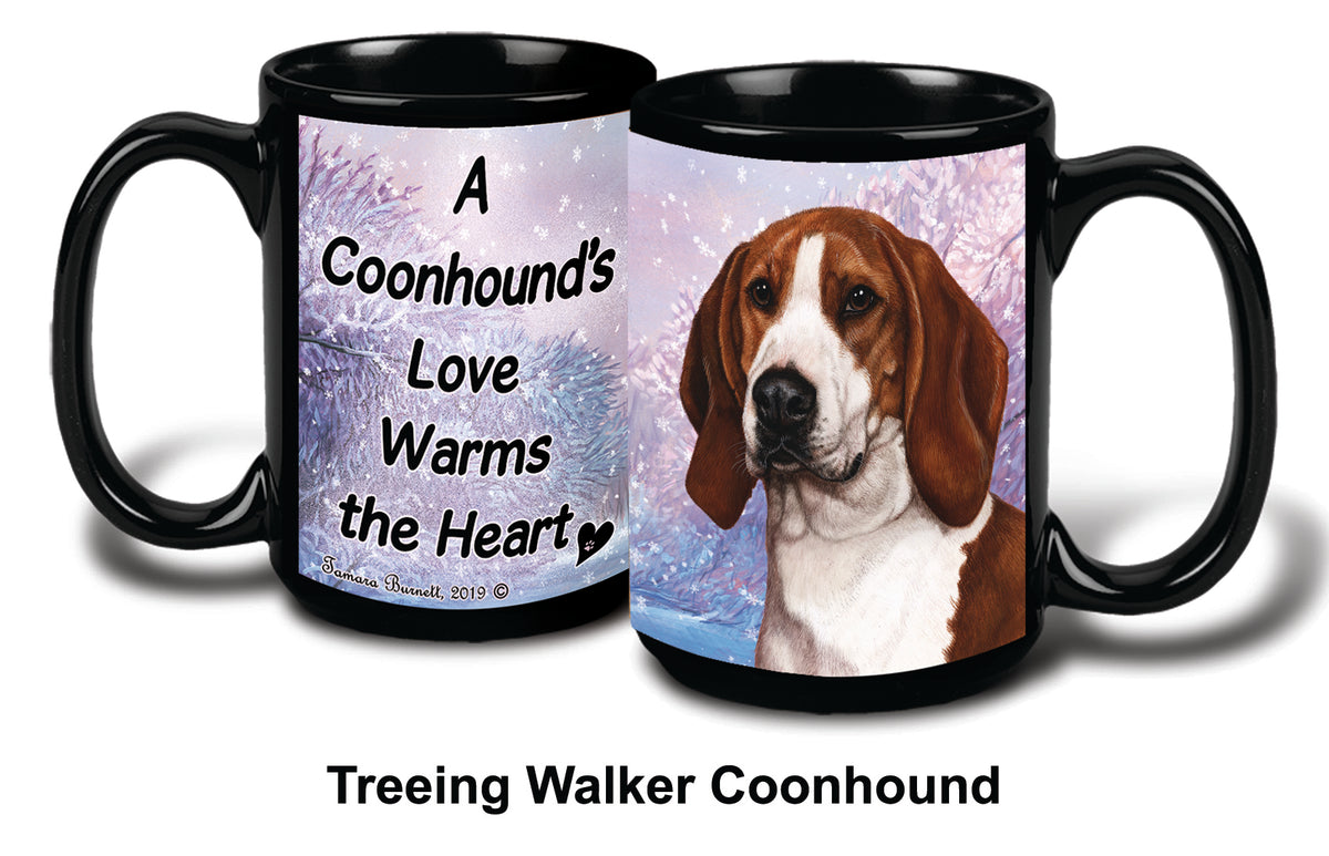 Coonhound Tree Walker Winter Mug 15 oz