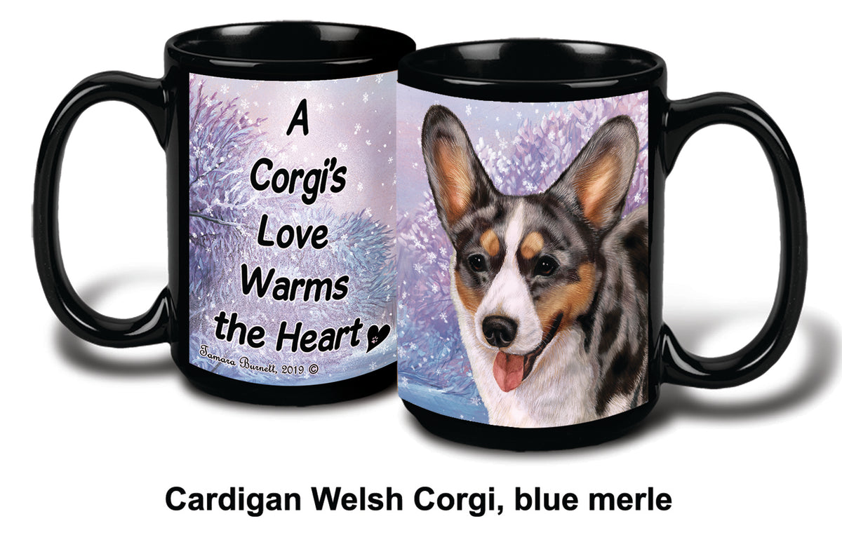 Corgi Cardigan Blue Merle Winter Mug 15 oz