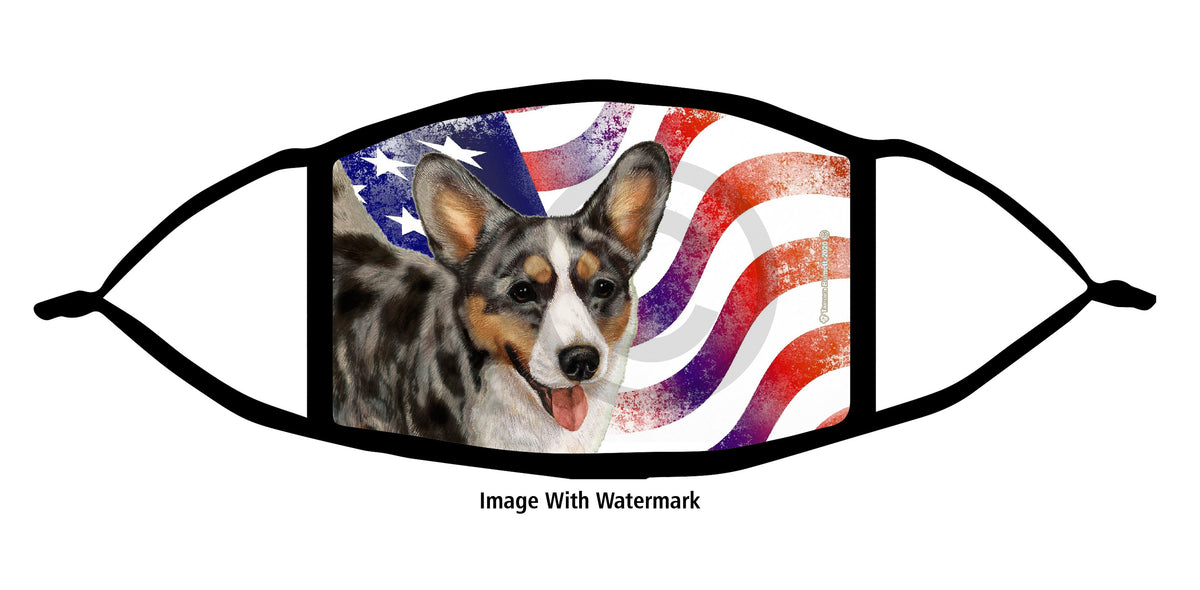 Corgi (Cardigan, Blue Merle) Face Mask