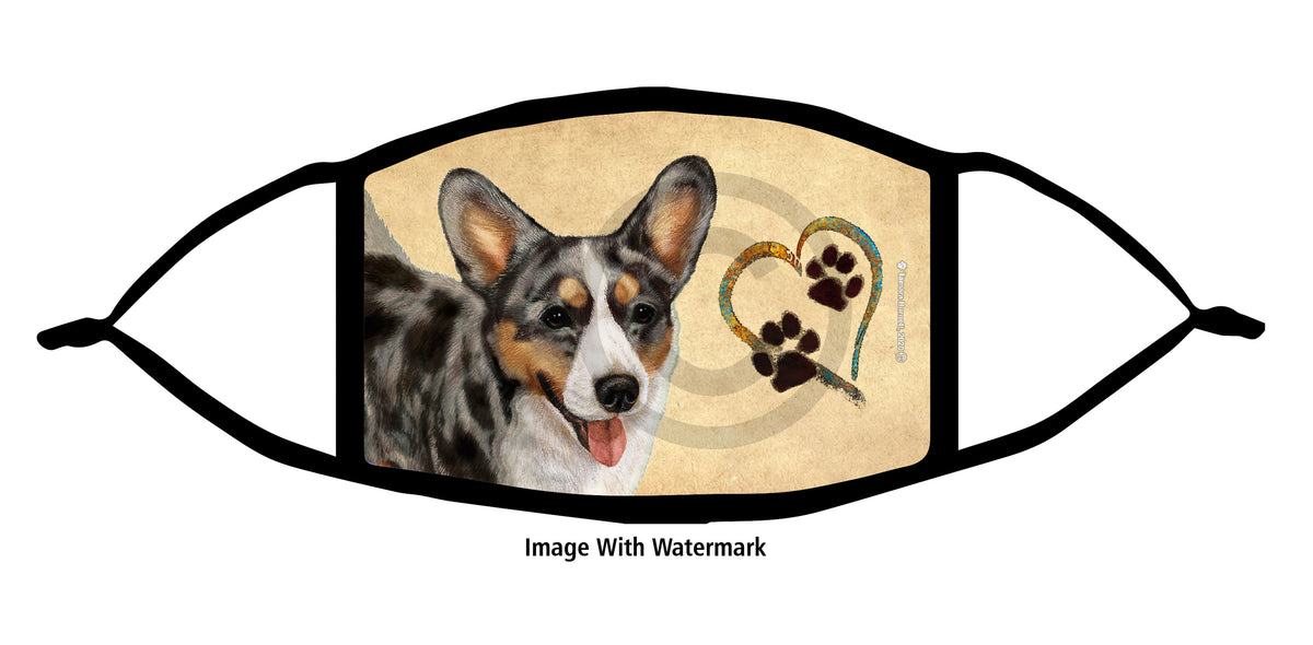 Corgi (Cardigan Blue Merle) Face Mask