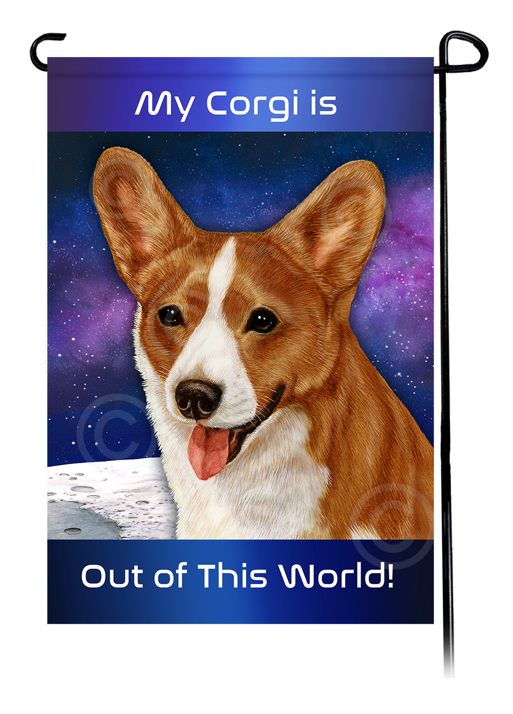 Corgi Out Of This World - Garden Flag
