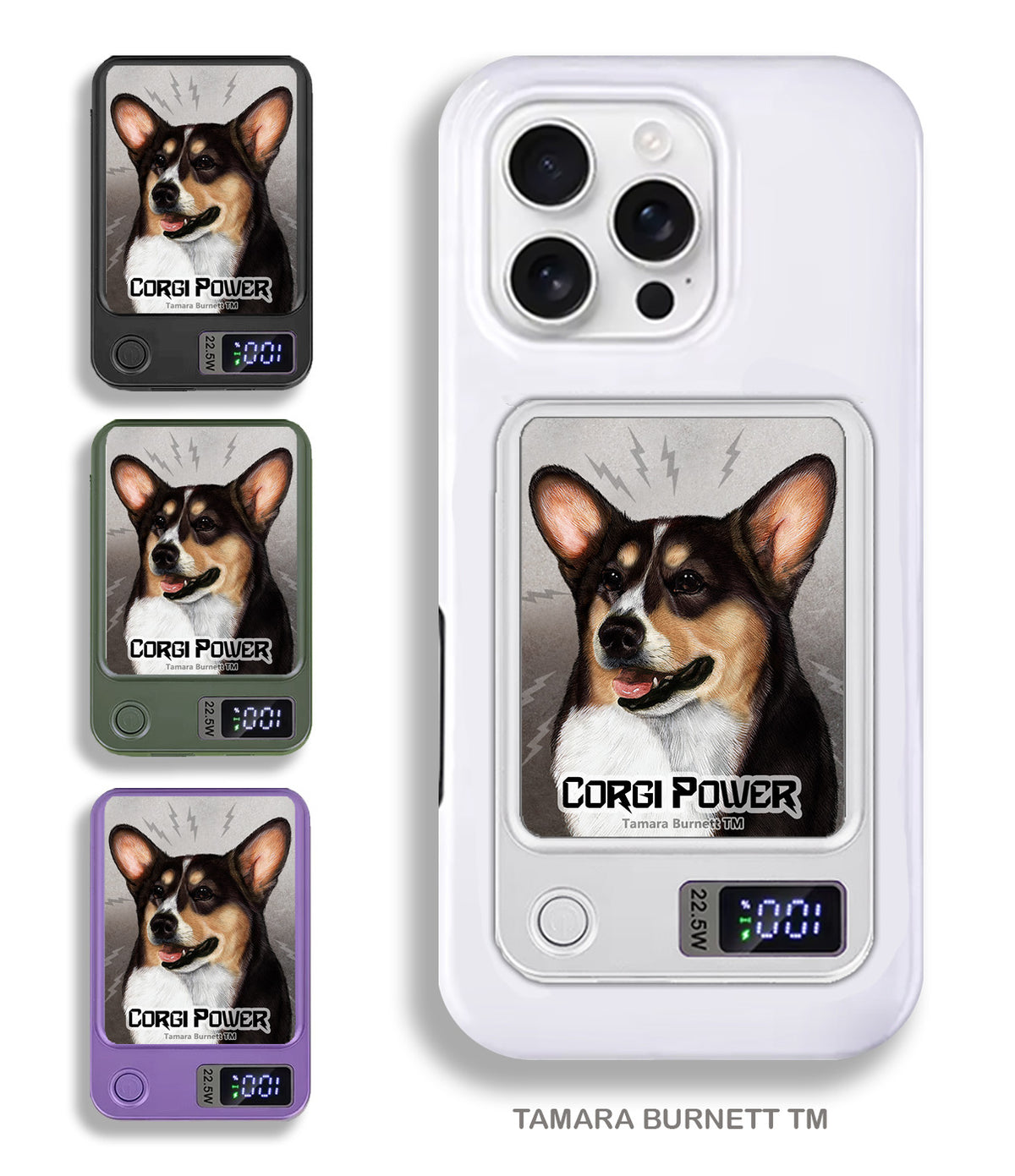 Corgi Pembroke Tri-Color Phone Bank Wireless Charger