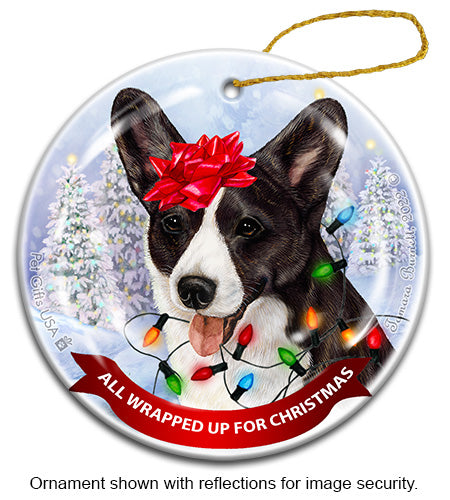 Corgi Cardigan Black Brindle Ornament