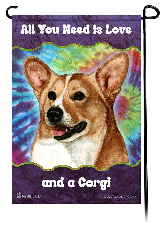 Corgi All You Need Is Love Garden Flags