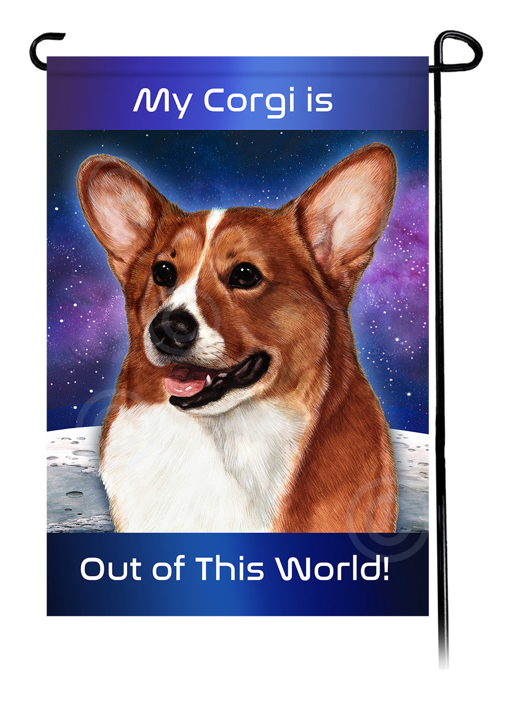 Corgi Out Of This World - Garden Flag