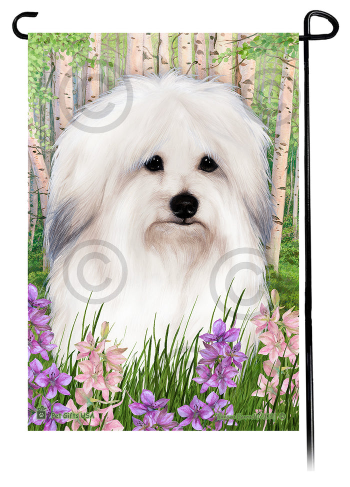 Coton de Tulear Spring Flowers Garden Flags