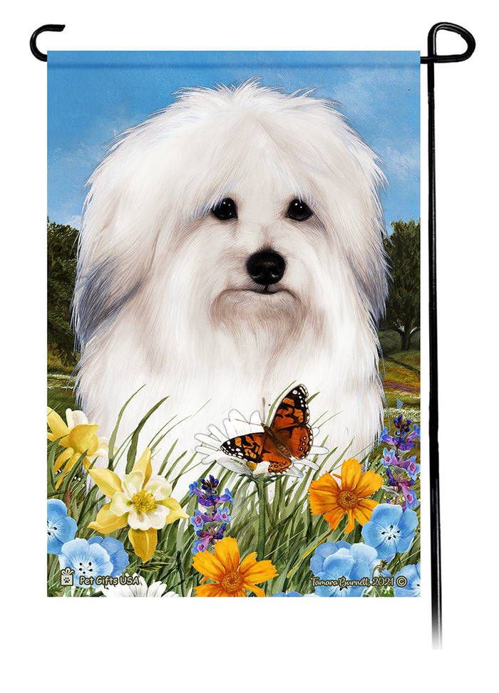 Coton de Tulear Summer Flowers Garden Flags