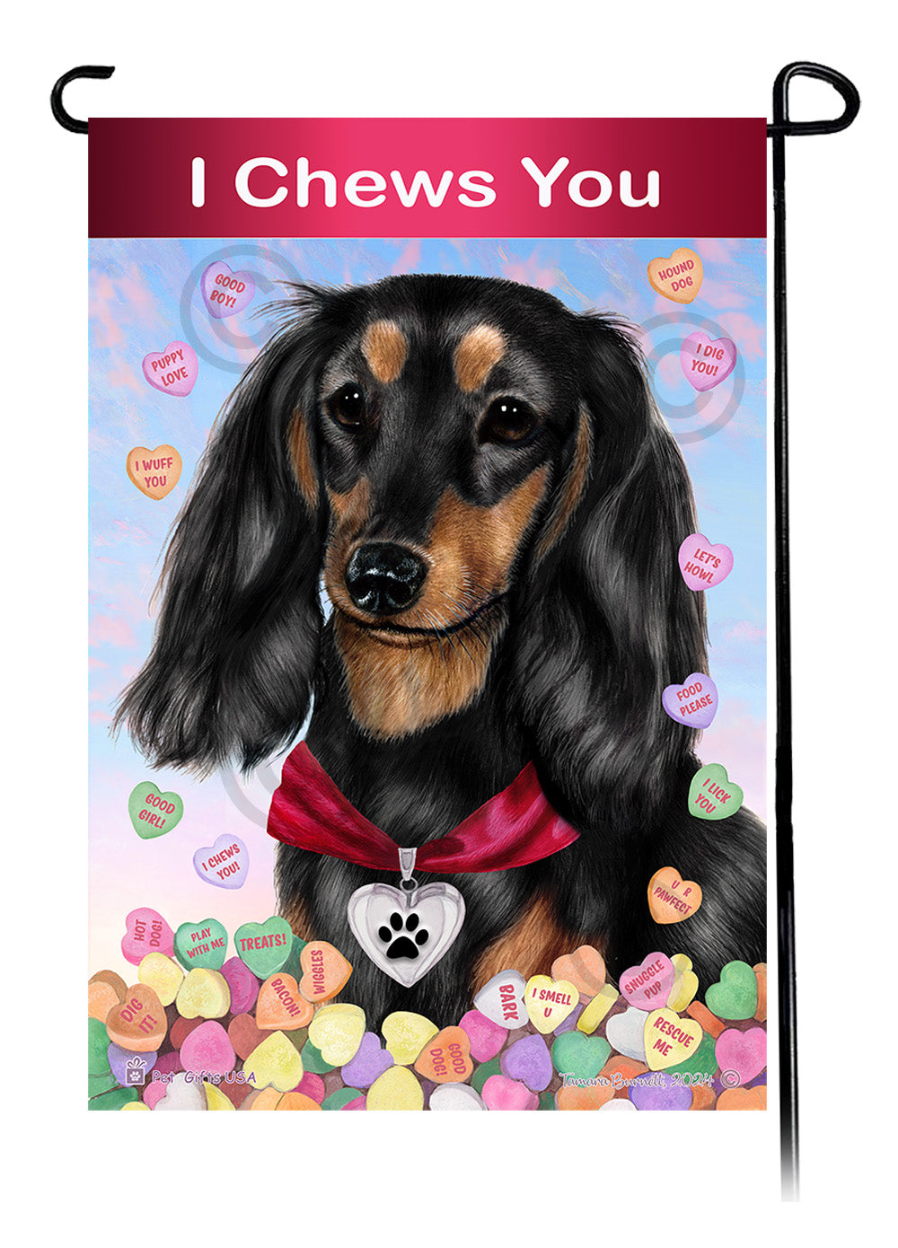 Dachshund Valentine Sweetheart - Garden Flag