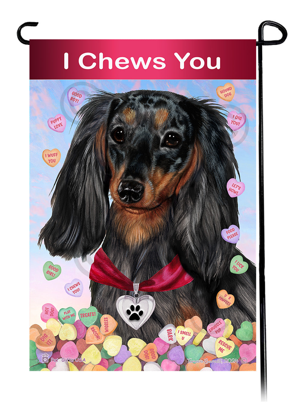 Dachshund Valentine Sweetheart - Garden Flag